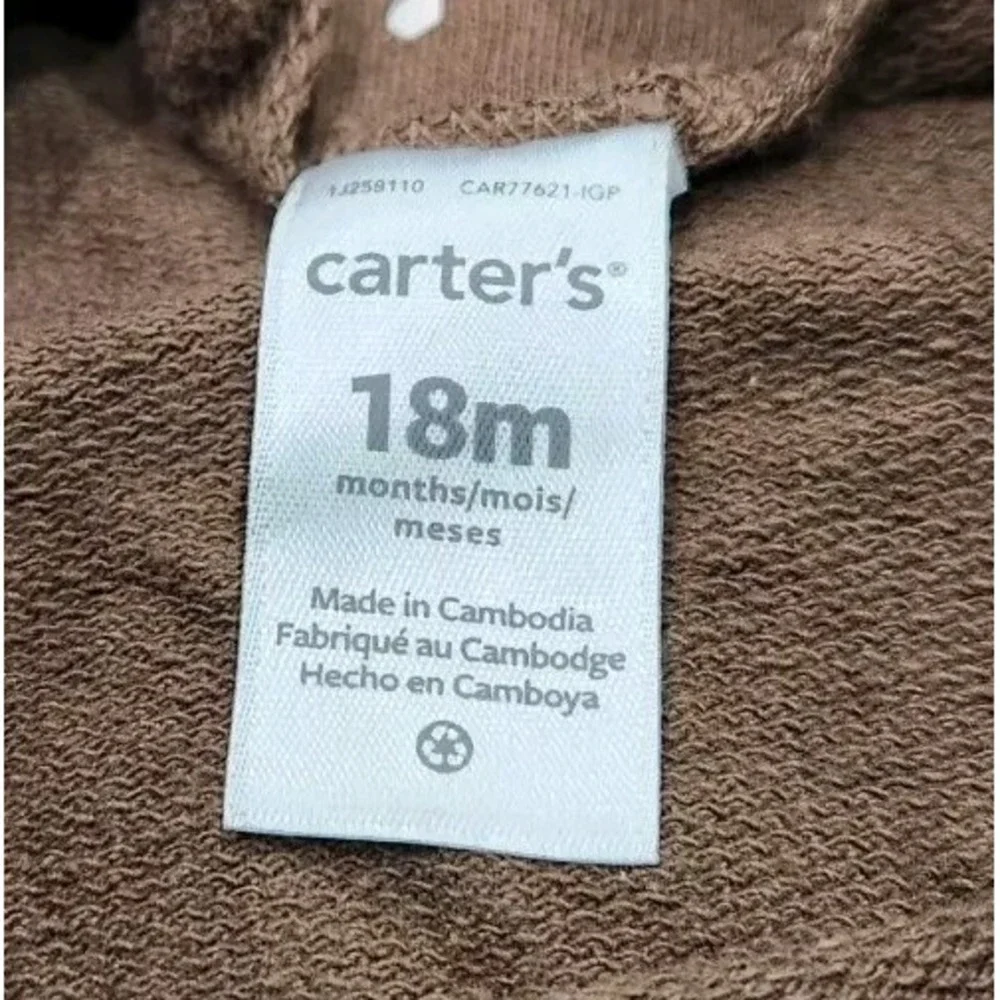 Carter's Thanksgiving Turkey Jumper Dress Brown White Polka Dot Pockets 18M‎